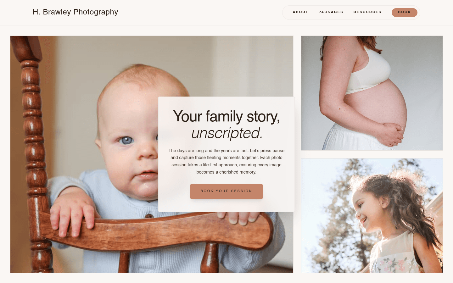 H. Brawley Photography website screenshot