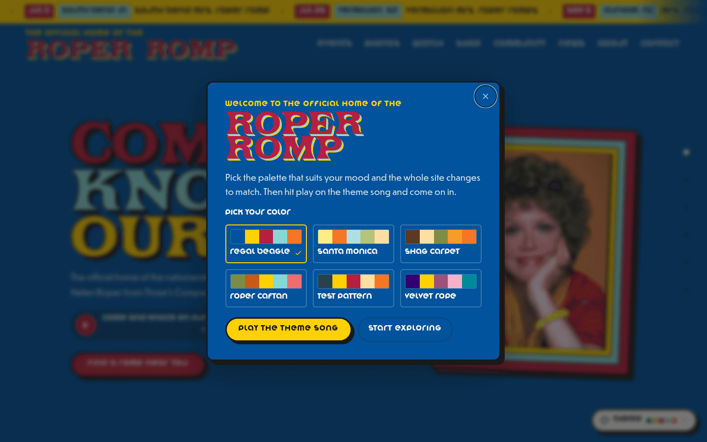 Mrs. Roper Romps website screenshot